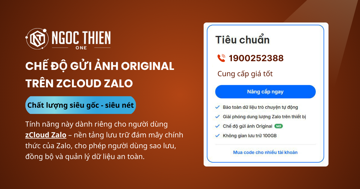 Khám phá tính năng chế độ gửi ảnh Original trên zCloud Zalo
