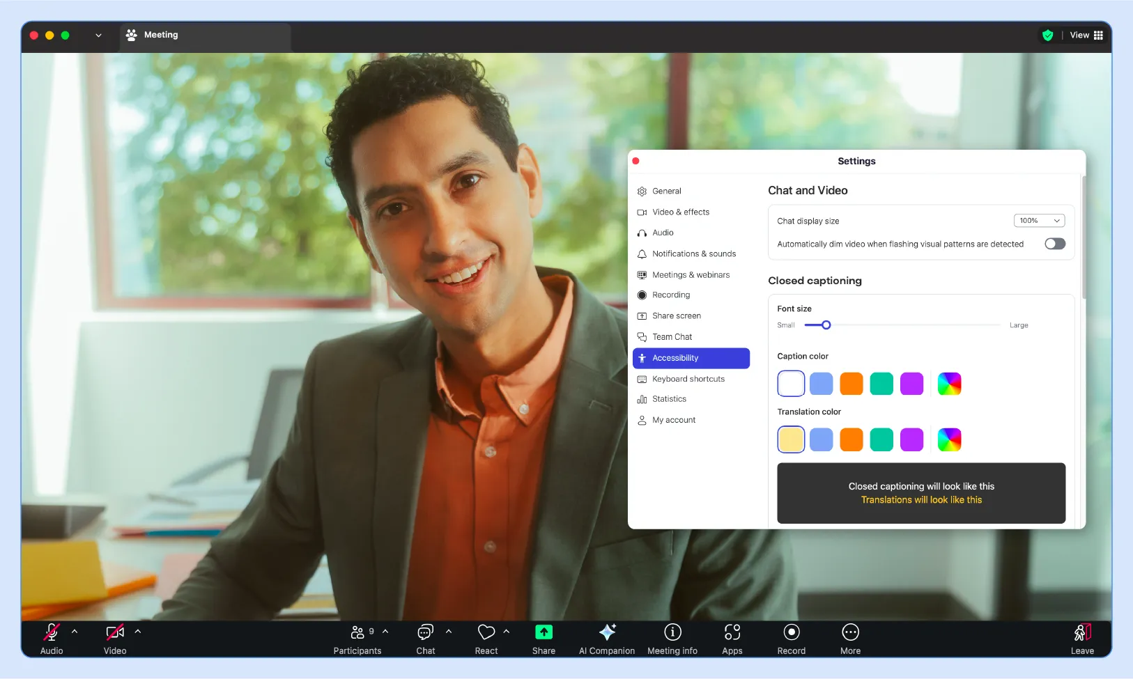 Kích hoạt các tính năng hỗ trợ tiếp cận cần thiết