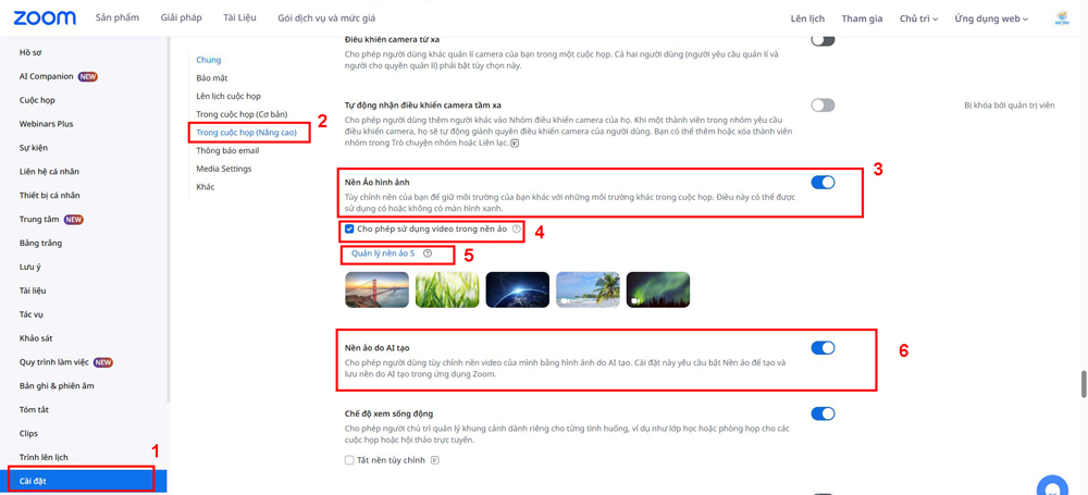 Cách bật hoặc tắt nền ảo và nền ảo do AI tạo ra trên Zoom