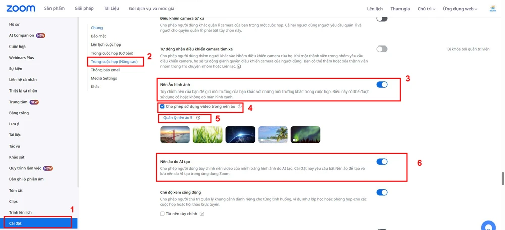 Cách bật hoặc tắt nền ảo và nền ảo do AI tạo ra trên Zoom