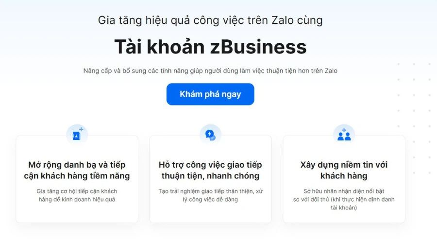 Zalo Business (zBusiness) là gì?