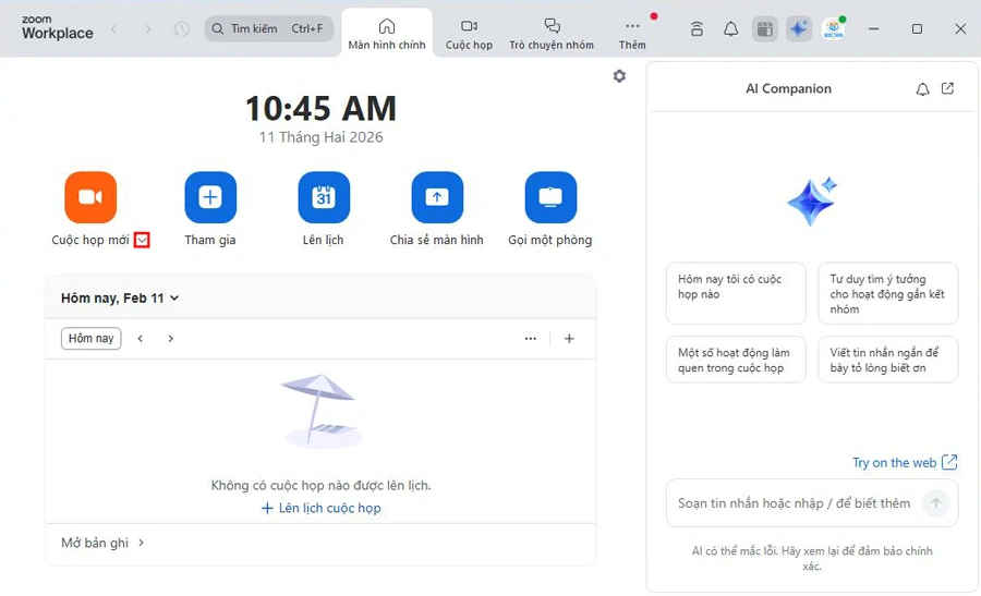Cài đặt/ đổi mật khẩu cuộc họp (PMI)