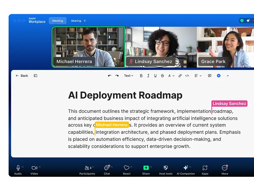 Các công cụ giao tiếp trong Zoom Workplace được hợp nhất như thế nào?