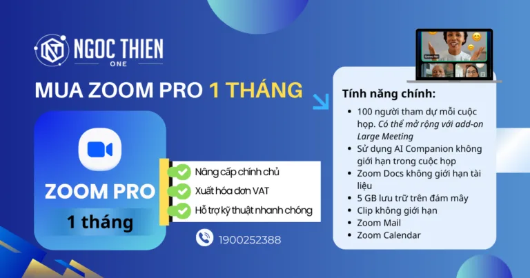 Mua Zoom Pro 1 tháng bản quyền nâng cấp chính chủ