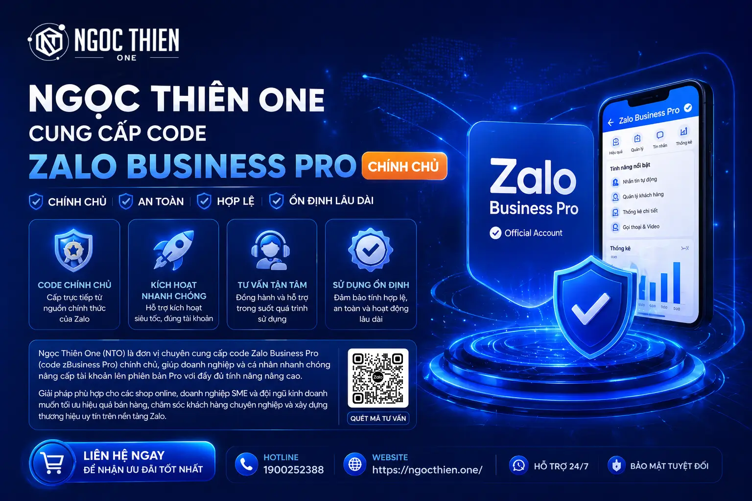Ngọc Thiên One - Cung cấp code Zalo Business Pro chính chủ