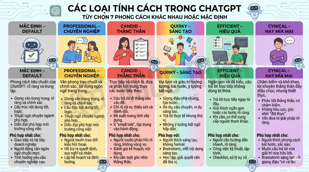 Các loại tính cách trong ChatGPT