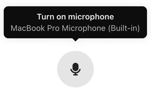 tắt hoặc bật micrô bằng cách chọn biểu tượng micrô