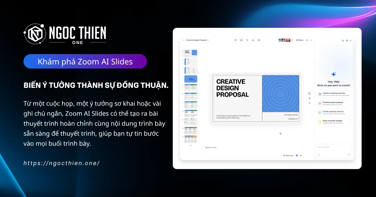 Khám phá Zoom AI Slides: Biến cuộc họp thành slide tự động