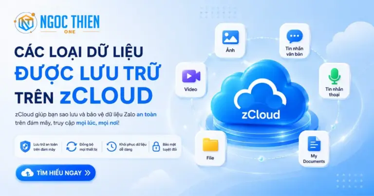 Các loại dữ liệu được lưu trữ trên zCloud