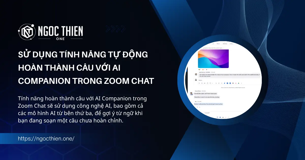 Tính năng hoàn thành câu với AI Companion trong Zoom Chat