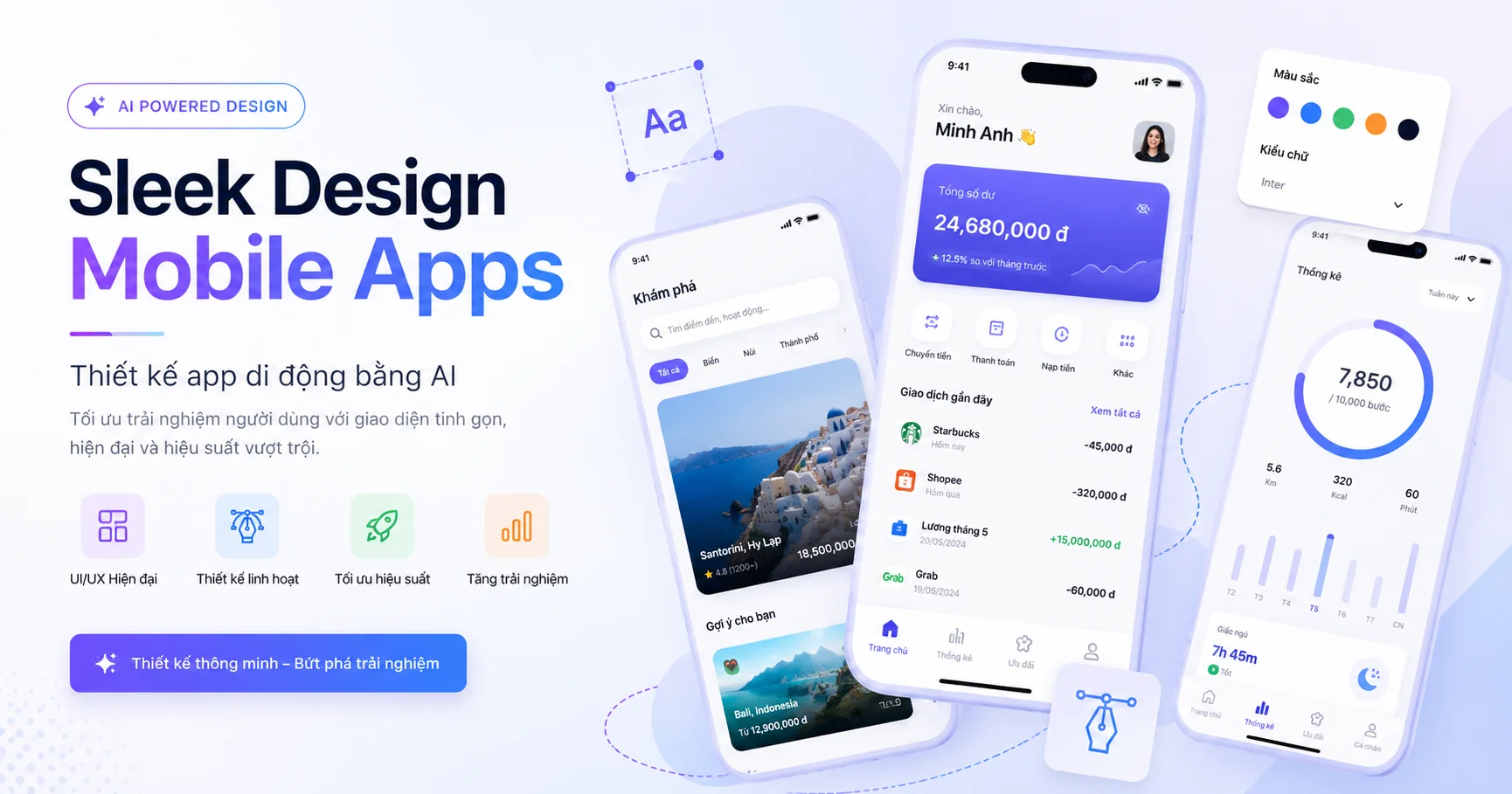 sleek design mobile app - sleek design mobile app Thiết kế app di động với AI không cần Figma