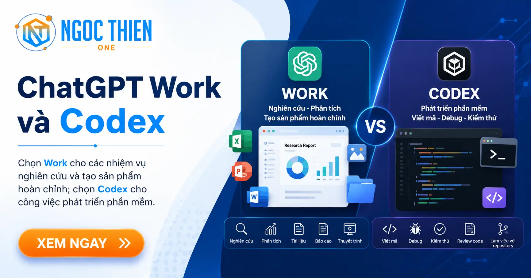 So sánh ChatGPT Work và Codex: Chế độ nào phù hợp?