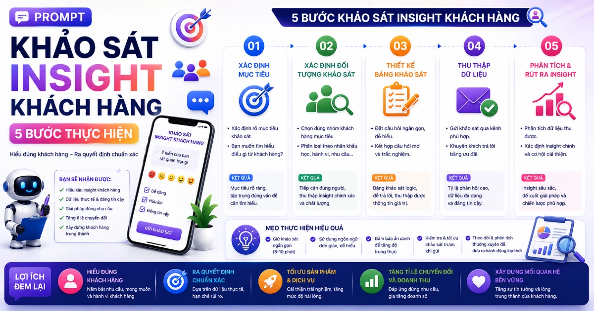 Prompt Khảo Sát Insight Khách Hàng: 5 Bước Thực Hiện