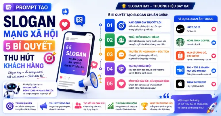 Prompt tạo slogan mạng xã hội: 5 bí quyết thu hút khách hàng