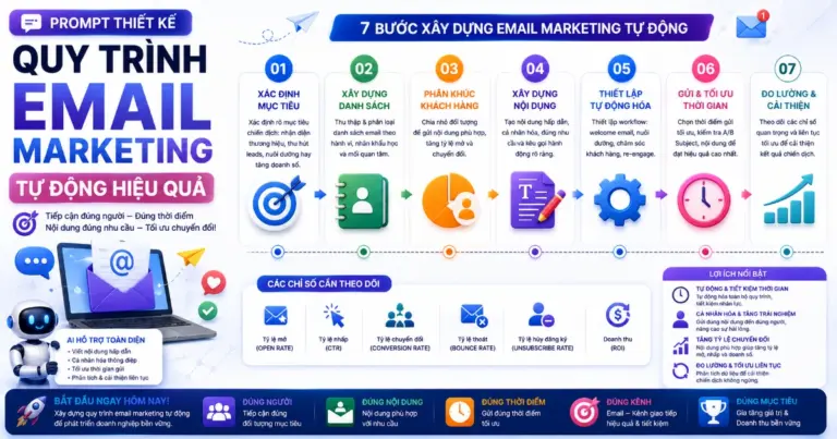 Prompt thiết kế quy trình email marketing tự động hiệu quả