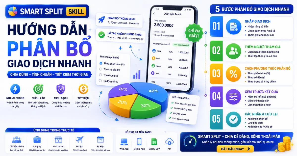 Smart Split skill: Hướng dẫn phân bổ giao dịch nhanh