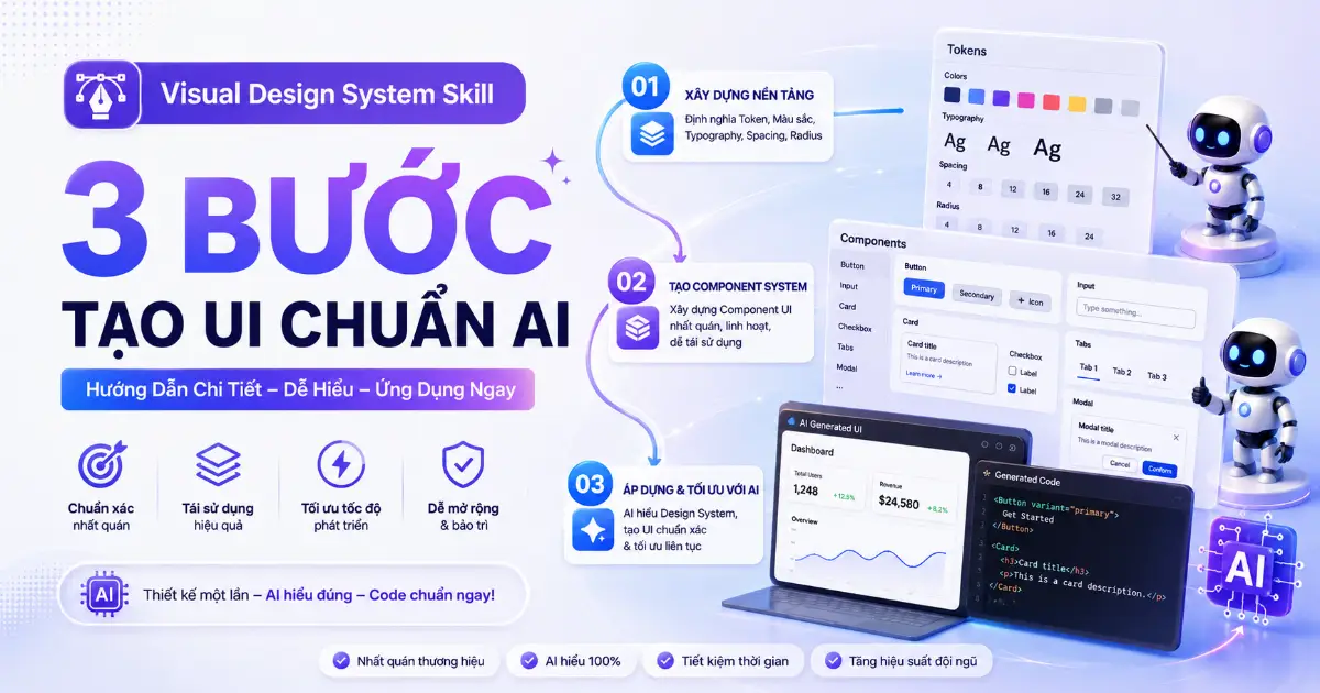 Visual Design System Skill: Hướng Dẫn 3 Bước Tạo UI Chuẩn AI