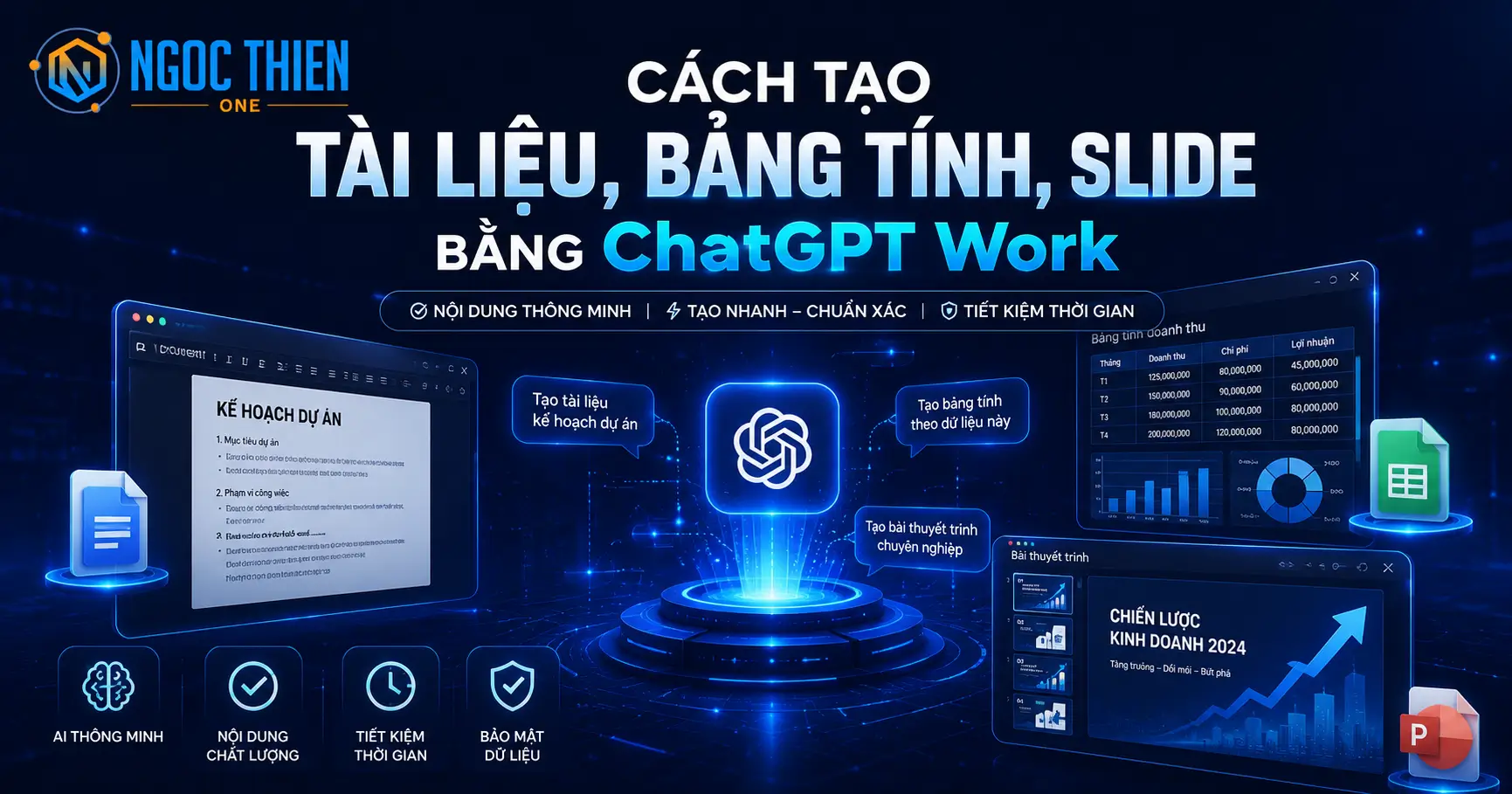 Cách tạo tài liệu, bảng tính, slide bằng ChatGPT Work