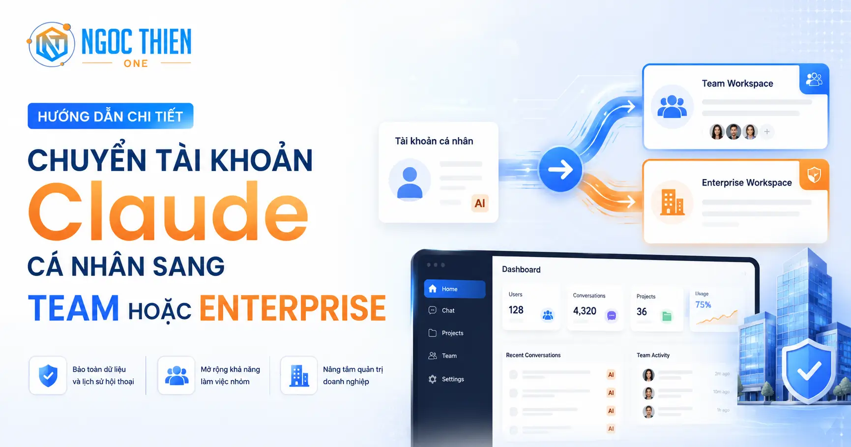 Chuyển tài khoản Claude cá nhân sang Team hoặc Enterprise