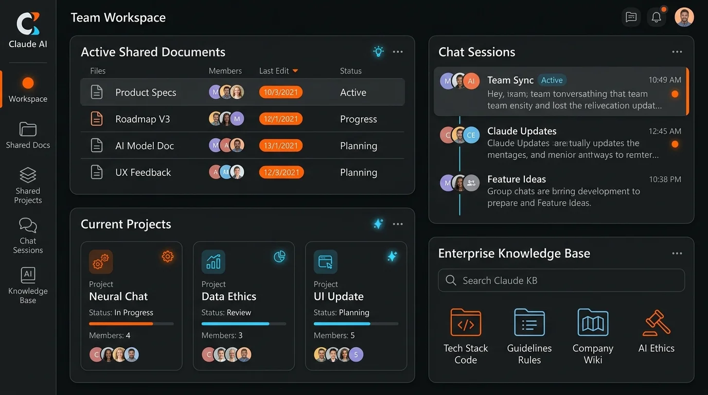 gói Claude Team workspace features